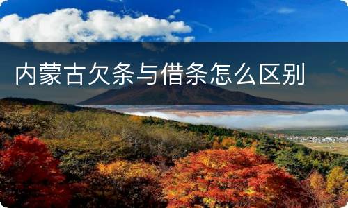 内蒙古欠条与借条怎么区别