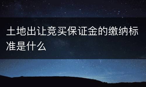 土地出让竞买保证金的缴纳标准是什么