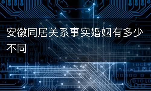 安徽同居关系事实婚姻有多少不同