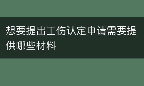 想要提出工伤认定申请需要提供哪些材料