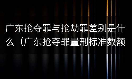 广东抢夺罪与抢劫罪差别是什么（广东抢夺罪量刑标准数额）