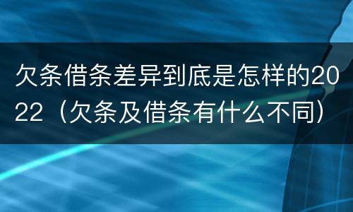 欠条借条差异到底是怎样的2022（欠条及借条有什么不同）