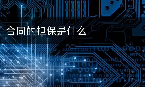 合同的担保是什么