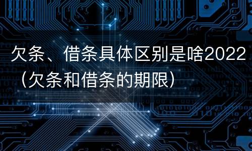 欠条、借条具体区别是啥2022（欠条和借条的期限）