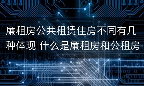廉租房公共租赁住房不同有几种体现 什么是廉租房和公租房两个有什么特点