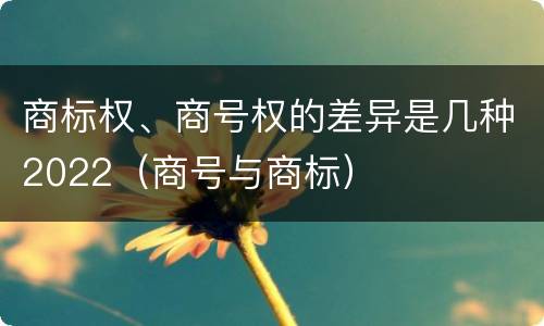 商标权、商号权的差异是几种2022（商号与商标）