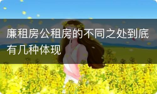 廉租房公租房的不同之处到底有几种体现