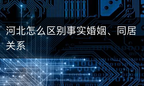 河北怎么区别事实婚姻、同居关系