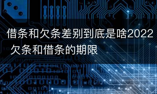 借条和欠条差别到底是啥2022 欠条和借条的期限