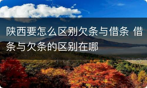 陕西要怎么区别欠条与借条 借条与欠条的区别在哪