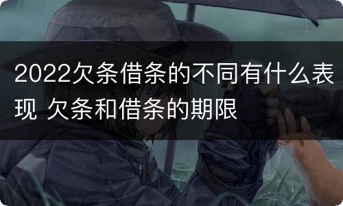 2022欠条借条的不同有什么表现 欠条和借条的期限