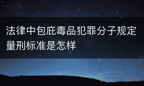 法律中包庇毒品犯罪分子规定量刑标准是怎样