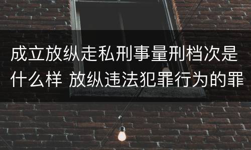 成立放纵走私刑事量刑档次是什么样 放纵违法犯罪行为的罪名