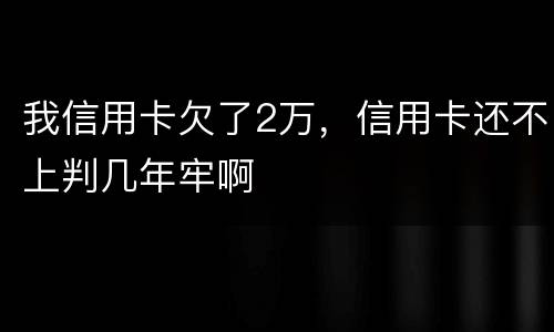 我信用卡欠了2万，信用卡还不上判几年牢啊