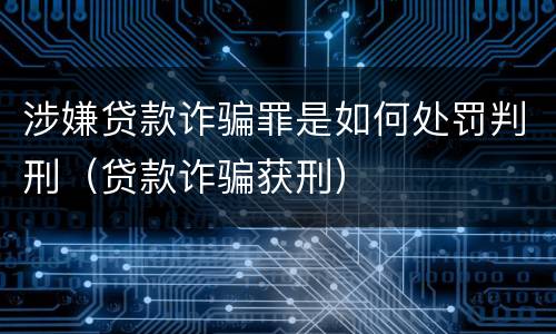 涉嫌贷款诈骗罪是如何处罚判刑（贷款诈骗获刑）
