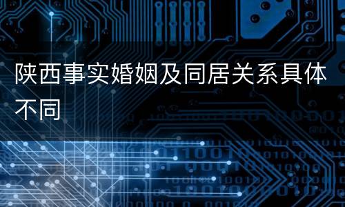 陕西事实婚姻及同居关系具体不同