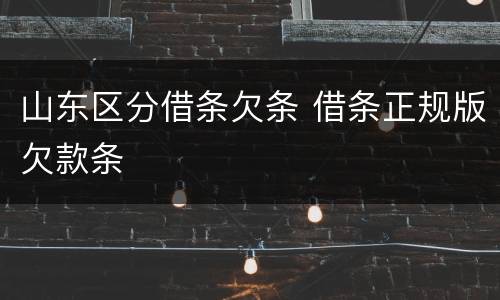 山东区分借条欠条 借条正规版欠款条