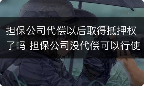 担保公司代偿以后取得抵押权了吗 担保公司没代偿可以行使抵押权