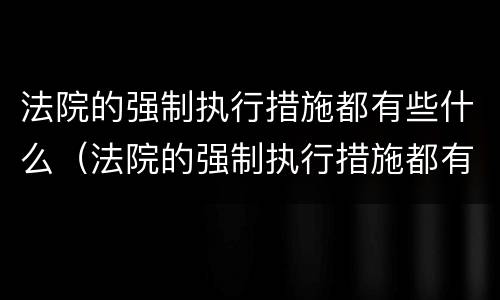 法院的强制执行措施都有些什么（法院的强制执行措施都有些什么手续）