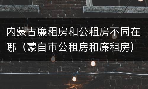 内蒙古廉租房和公租房不同在哪（蒙自市公租房和廉租房）