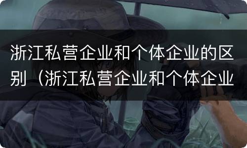 浙江私营企业和个体企业的区别（浙江私营企业和个体企业的区别是什么）