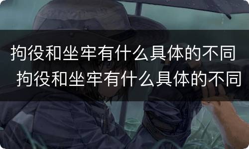 拘役和坐牢有什么具体的不同 拘役和坐牢有什么具体的不同吗