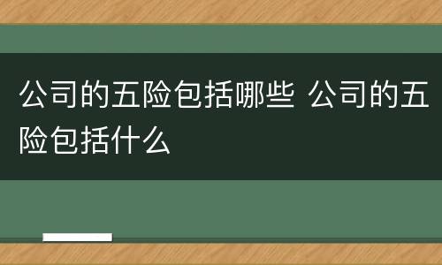 公司的五险包括哪些 公司的五险包括什么