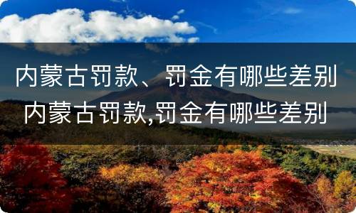 内蒙古罚款、罚金有哪些差别 内蒙古罚款,罚金有哪些差别呢