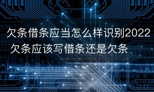 欠条借条应当怎么样识别2022 欠条应该写借条还是欠条