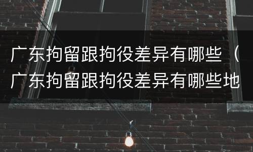 广东拘留跟拘役差异有哪些（广东拘留跟拘役差异有哪些地方）