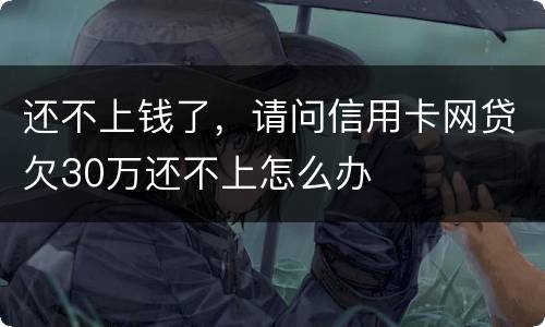 还不上钱了，请问信用卡网贷欠30万还不上怎么办