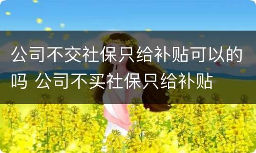 公司不交社保只给补贴可以的吗 公司不买社保只给补贴