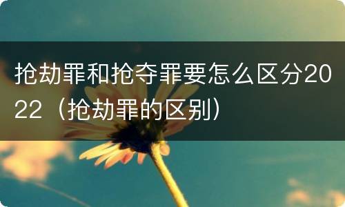 抢劫罪和抢夺罪要怎么区分2022（抢劫罪的区别）