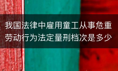 我国法律中雇用童工从事危重劳动行为法定量刑档次是多少