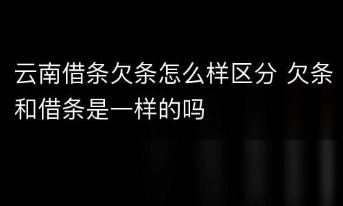 云南借条欠条怎么样区分 欠条和借条是一样的吗
