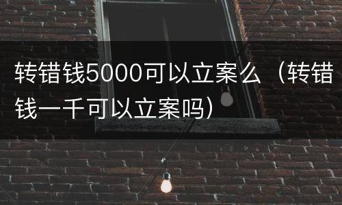 转错钱5000可以立案么（转错钱一千可以立案吗）