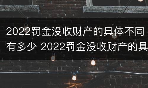 2022罚金没收财产的具体不同有多少 2022罚金没收财产的具体不同有多少项