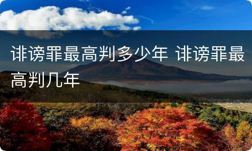 诽谤罪最高判多少年 诽谤罪最高判几年