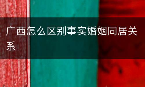广西怎么区别事实婚姻同居关系