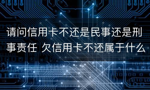 请问信用卡不还是民事还是刑事责任 欠信用卡不还属于什么案件