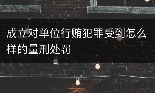 成立对单位行贿犯罪受到怎么样的量刑处罚