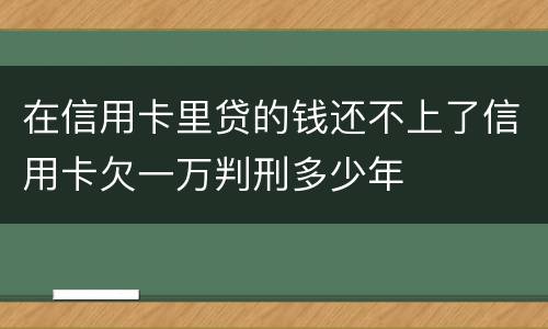 在信用卡里贷的钱还不上了信用卡欠一万判刑多少年