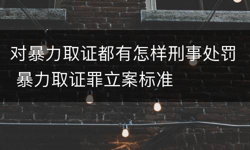 对暴力取证都有怎样刑事处罚 暴力取证罪立案标准
