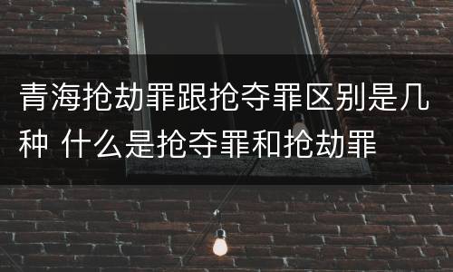 青海抢劫罪跟抢夺罪区别是几种 什么是抢夺罪和抢劫罪