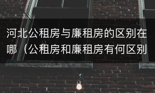 河北公租房与廉租房的区别在哪（公租房和廉租房有何区别）