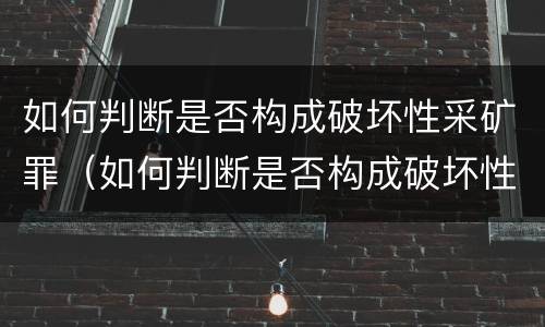 如何判断是否构成破坏性采矿罪（如何判断是否构成破坏性采矿罪）