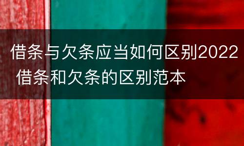 借条与欠条应当如何区别2022 借条和欠条的区别范本
