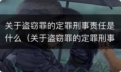 关于盗窃罪的定罪刑事责任是什么（关于盗窃罪的定罪刑事责任是什么）