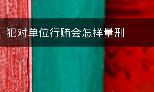 犯对单位行贿会怎样量刑