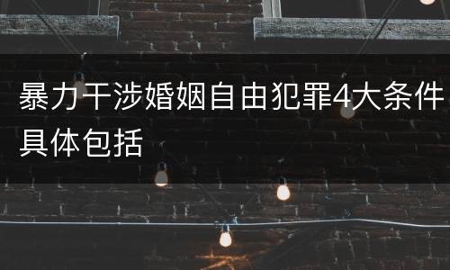 暴力干涉婚姻自由犯罪4大条件具体包括